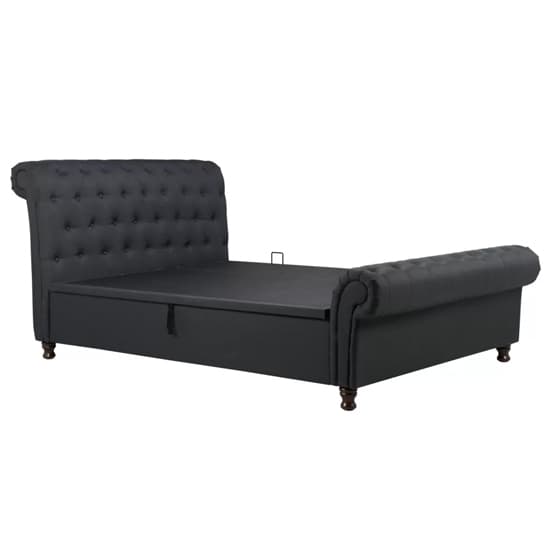 Castella Fabric Ottoman King Size Bed In Charcoal Furniture in Fashion