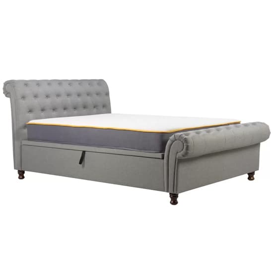 Castella Fabric Ottoman King Size Bed In Grey_5