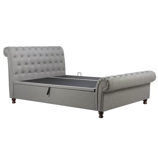 Castella Fabric Ottoman King Size Bed In Grey_6