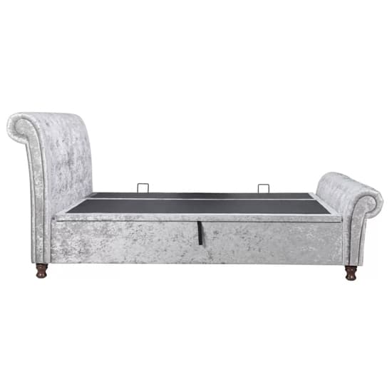 Castella Fabric Ottoman King Size Bed In Steel Crushed Velvet_7