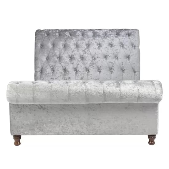 Castella Fabric Ottoman King Size Bed In Steel Crushed Velvet_8