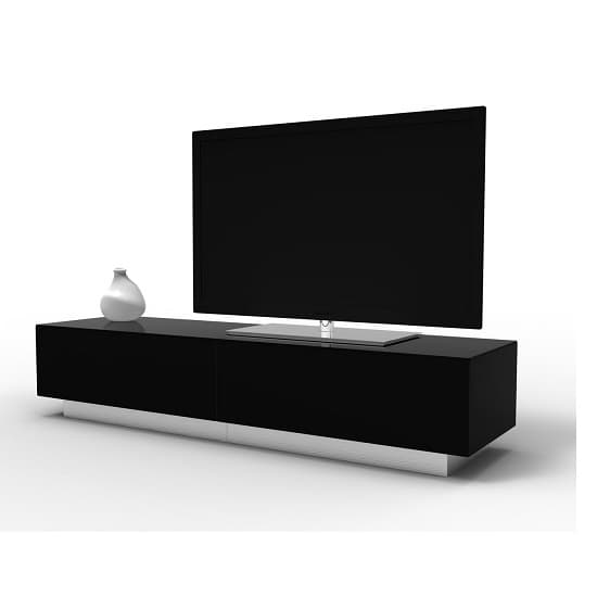Crick LCD TV Stand Large In Black With Glass Door Furniture in Fashion