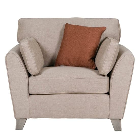 Castro Fabric 1 Seater Sofa In Biscuit With Cushions_2