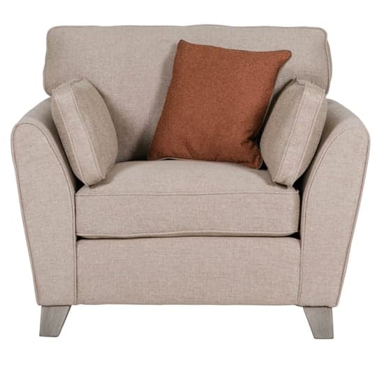 Castro Fabric 1 Seater Sofa In Biscuit With Cushions_4