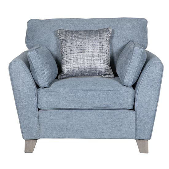 Castro Fabric 1 Seater Sofa In Blue With Cushions_2