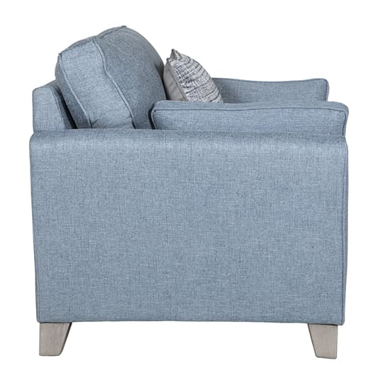 Castro Fabric 1 Seater Sofa In Blue With Cushions_3