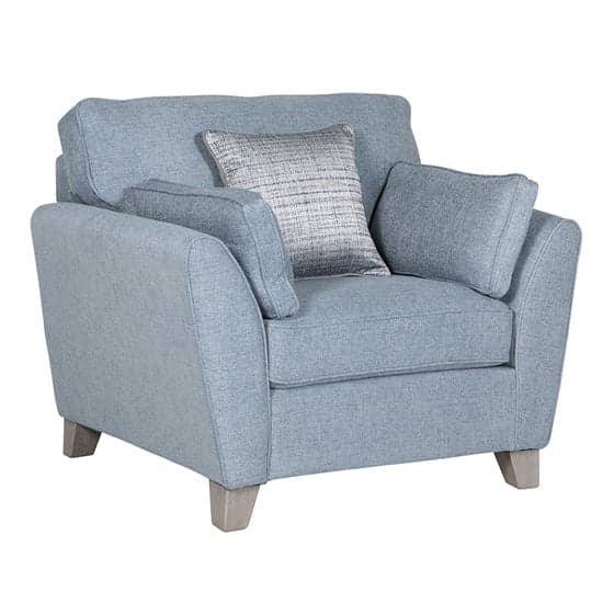 Castro Fabric 1 Seater Sofa In Blue With Cushions_1