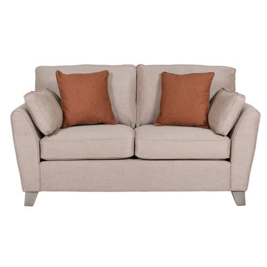 Castro Fabric 2 Seater Sofa In Biscuit With Cushions_2