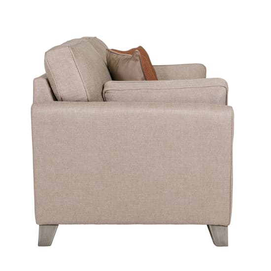 Castro Fabric 2 Seater Sofa In Biscuit With Cushions_4