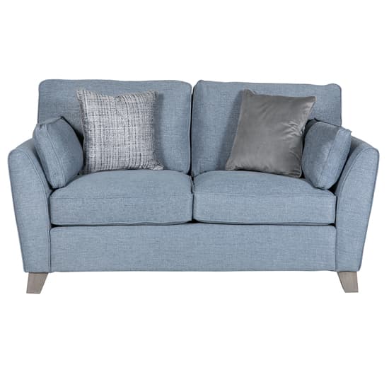 Castro Fabric 2 Seater Sofa In Blue With Cushions_2