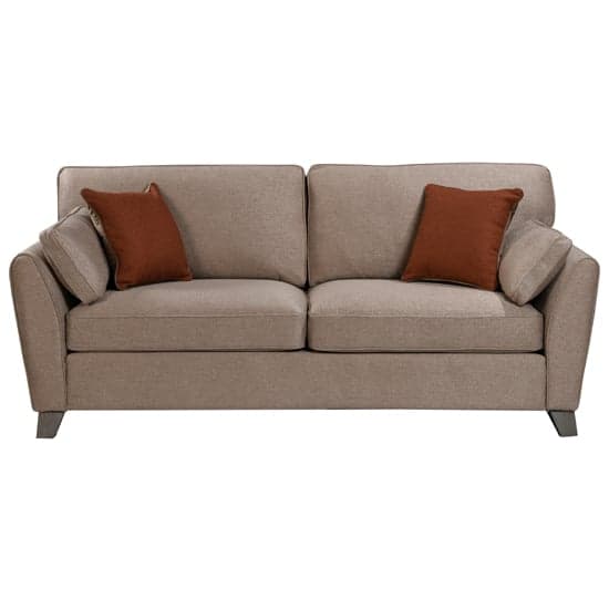 Castro Fabric 3 Seater Sofa In Biscuit With Cushions_2