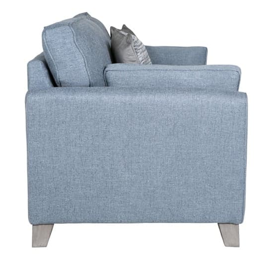 Castro Fabric 3 Seater Sofa In Blue With Cushions_3