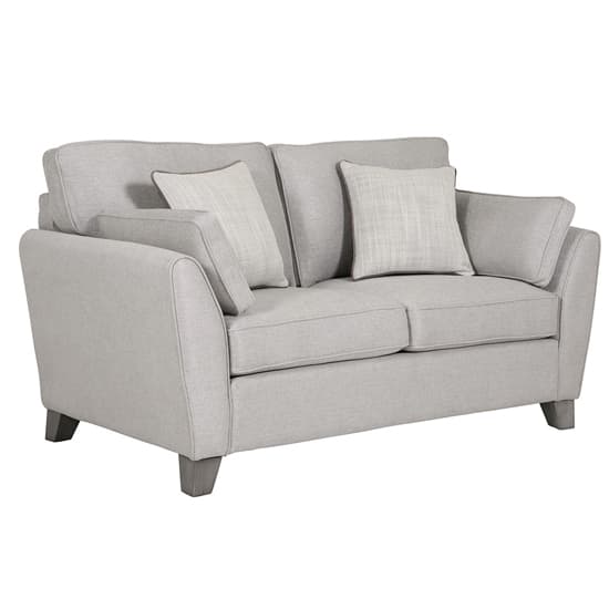 Castro Velvet Fabric 2 Seater Sofa In Light Grey_1
