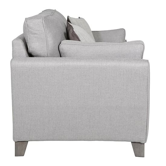 Castro Velvet Fabric 3 Seater Sofa In Light Grey_2