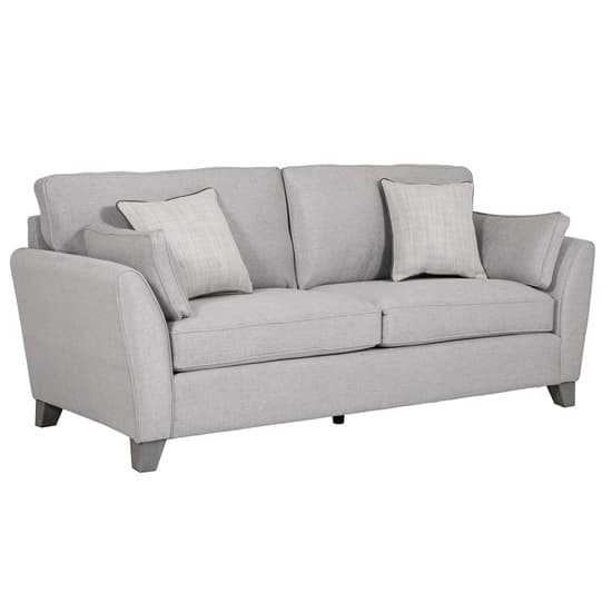 Castro Velvet Fabric 3 Seater Sofa In Light Grey_1