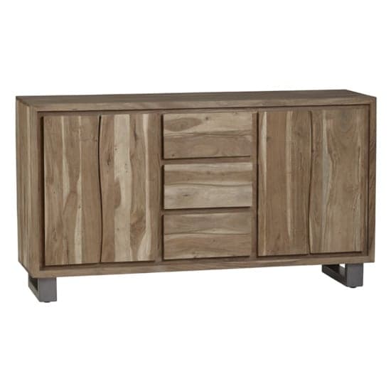 Catila Live Edge Wooden Sideboard In Oak With 2 Doors 3 Drawers_2