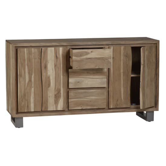 Catila Live Edge Wooden Sideboard In Oak With 2 Doors 3 Drawers_3
