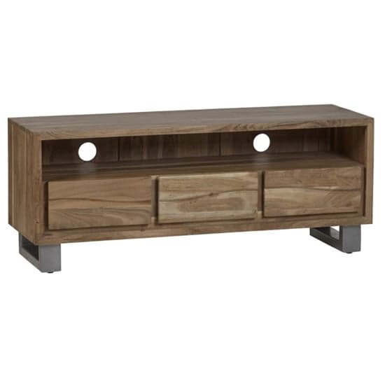 Catila Live Edge Wooden TV Stand In Oak With 3 Drawes_2