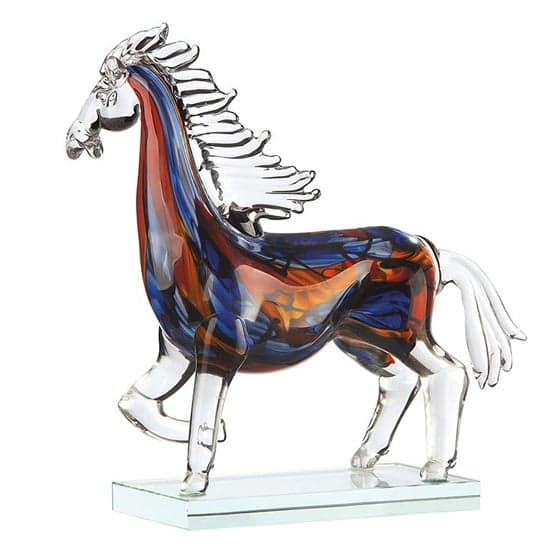 Cavallo Glass Horse Design Sculpture In Multicolor_3