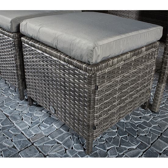 Caxias Corner Lounge Dining Sofa Set In Flat Grey Weave_6