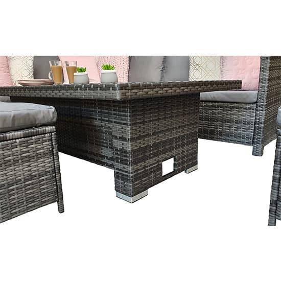 Caxias Corner Lounge Sofa Set With Liftup Dining Table In Grey_3