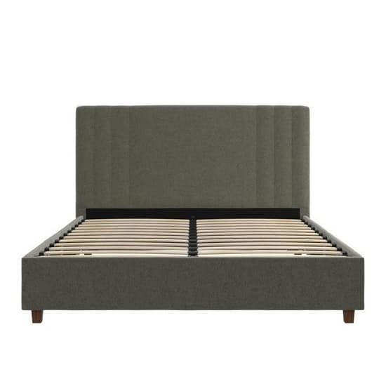 Cayce Linen Fabric Double Bed In Light Grey_4