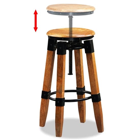 Cecelia Outdoor Brown And Black Wooden Bar Stools In A Pair_2