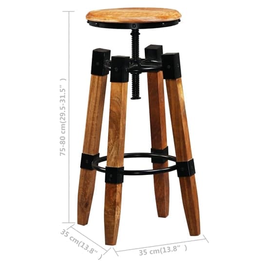 Cecelia Outdoor Brown And Black Wooden Bar Stools In A Pair_3