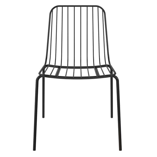 Cedar Black Metal Wired Design Dining Chairs In Pair_3
