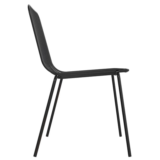 Cedar Black Metal Wired Design Dining Chairs In Pair_4