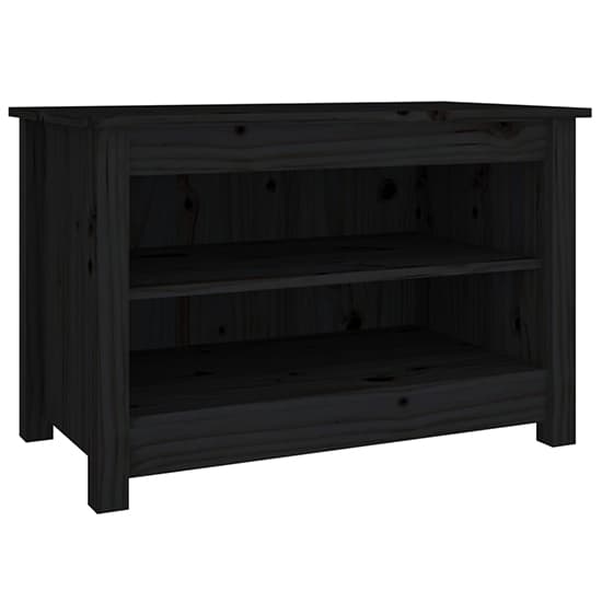 Cedric Solid Pinewood Shoe Storage Bench In Black_2