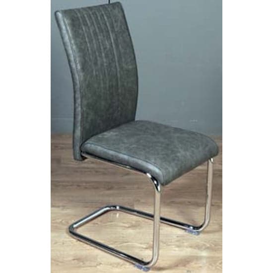Ceibo Leather Dining Chair In Two Tone Grey_2