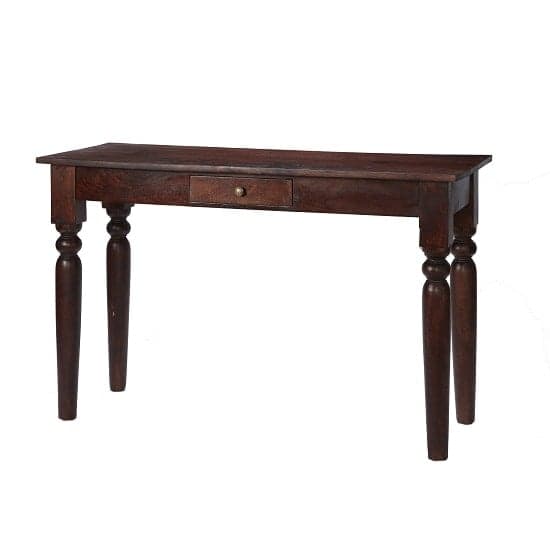 Tristo Wooden Console Table In Dark Mango With 1 Drawer_1