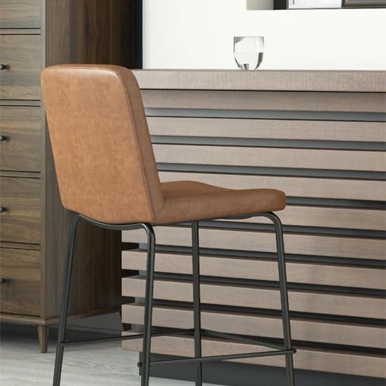 Celina Faux Leather Counter Bar Stool In Camel_2