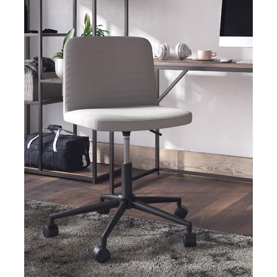 Celina Swivel Linen Fabric Home And Office Chair In Grey_1