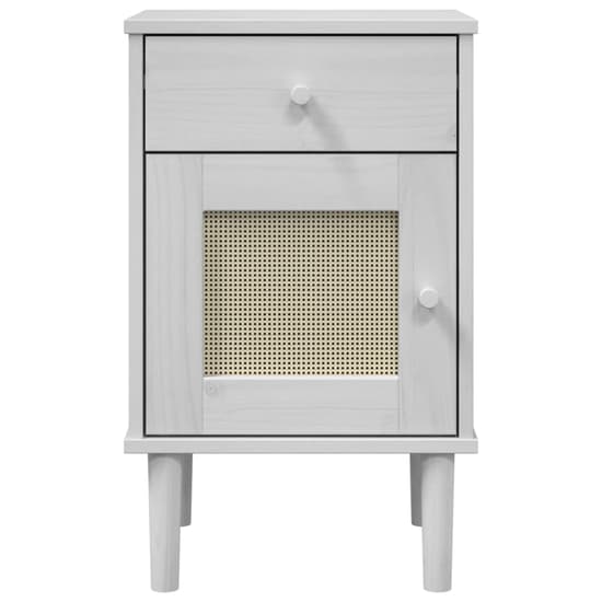Celle Pinewood Bedside Cabinet With 1 Door 1 Drawer In White_6