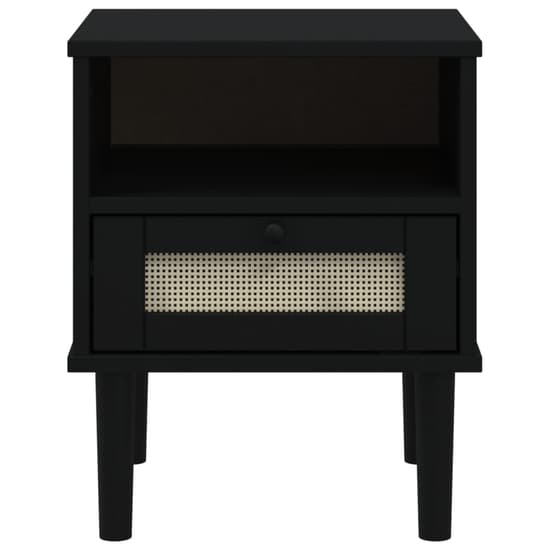 Celle Pinewood Bedside Cabinet With 1 Drawer In Black_6