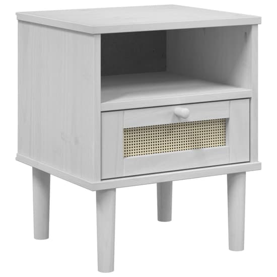 Celle Pinewood Bedside Cabinet With 1 Drawer In White_2