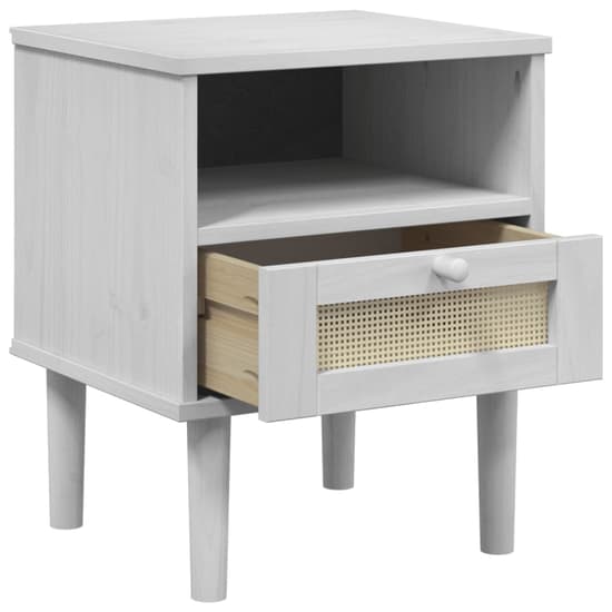 Celle Pinewood Bedside Cabinet With 1 Drawer In White_5