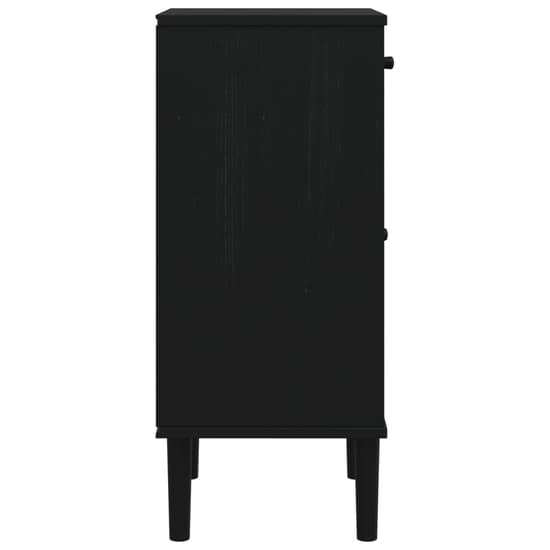 Celle Pinewood Bedside Cabinet Tall 1 Door 1 Drawer In Black_7