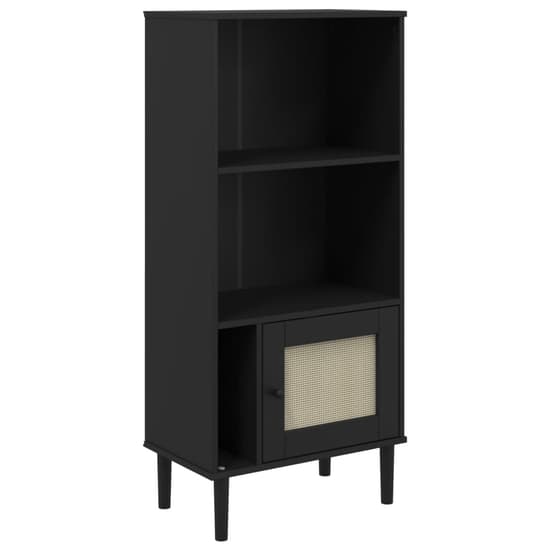 Celle Pinewood Bookcase With 2 Shelves In Black_2