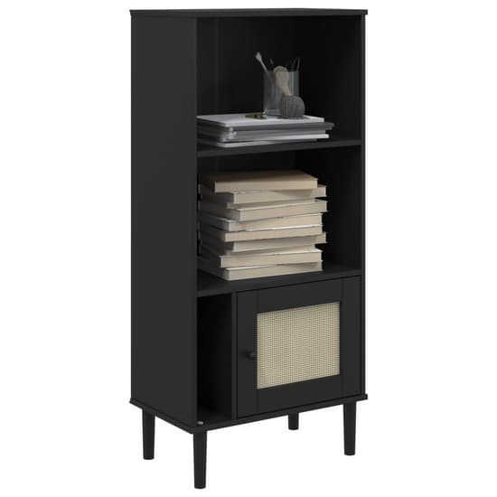 Celle Pinewood Bookcase With 2 Shelves In Black_4