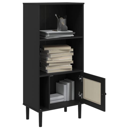 Celle Pinewood Bookcase With 2 Shelves In Black_5