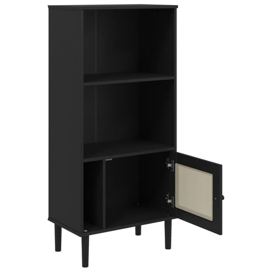 Celle Pinewood Bookcase With 2 Shelves In Black_7