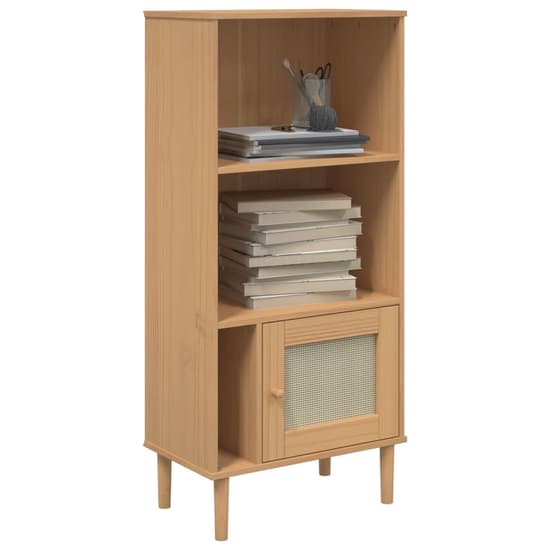 Celle Pinewood Bookcase With 2 Shelves In Brown_3