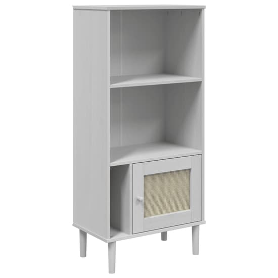 Celle Pinewood Bookcase With 2 Shelves In White_2