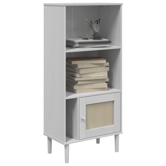 Celle Pinewood Bookcase With 2 Shelves In White_3