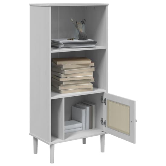 Celle Pinewood Bookcase With 2 Shelves In White_4