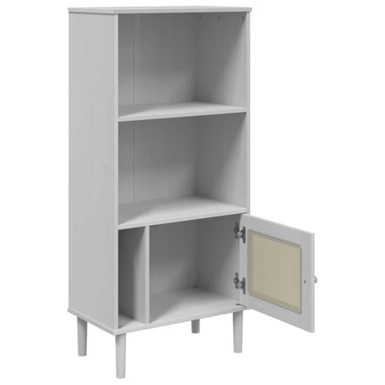 Celle Pinewood Bookcase With 2 Shelves In White_6
