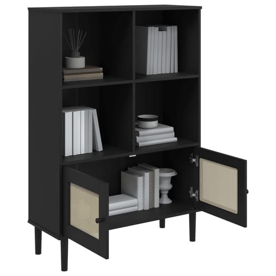 Celle Pinewood Bookcase With 4 Shelves In Black_4